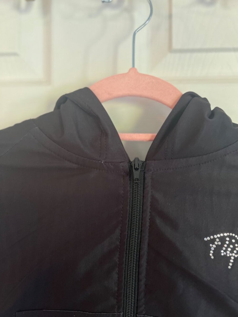 Flips Gymnastics Team Rhinestone Embellished Ombre Cropped Hoodie Warm Up Jacket - Picture 4 of 12